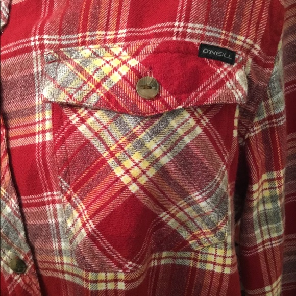 O’Neill Plaid Flannel Shirt Size Med  NWT - Picture 3 of 5